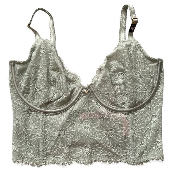 Victoria's Secret Lace Unlined Long Line Demi Bra, 32DD - Picture 1 of 7